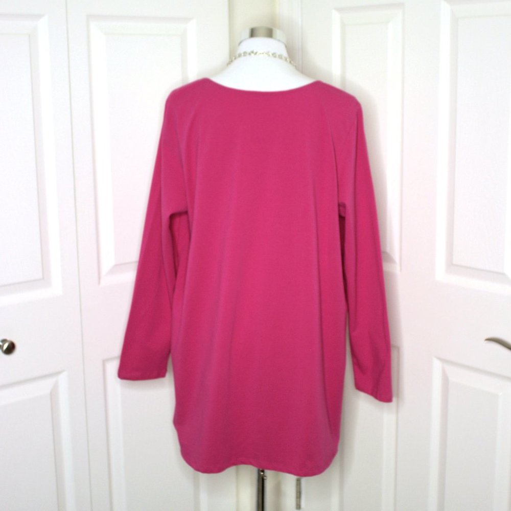 NWOT Plus Woman Within Fuchsia Pink Pleated Tunic Size 18/20 - Picture 6 of 8
